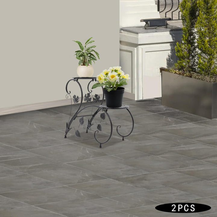 Pflanzenregal Gartenregal,Metall BlumenstäNder,2Er-Set Eisen PflanzenstäNder Vintage für Zimmerpflan