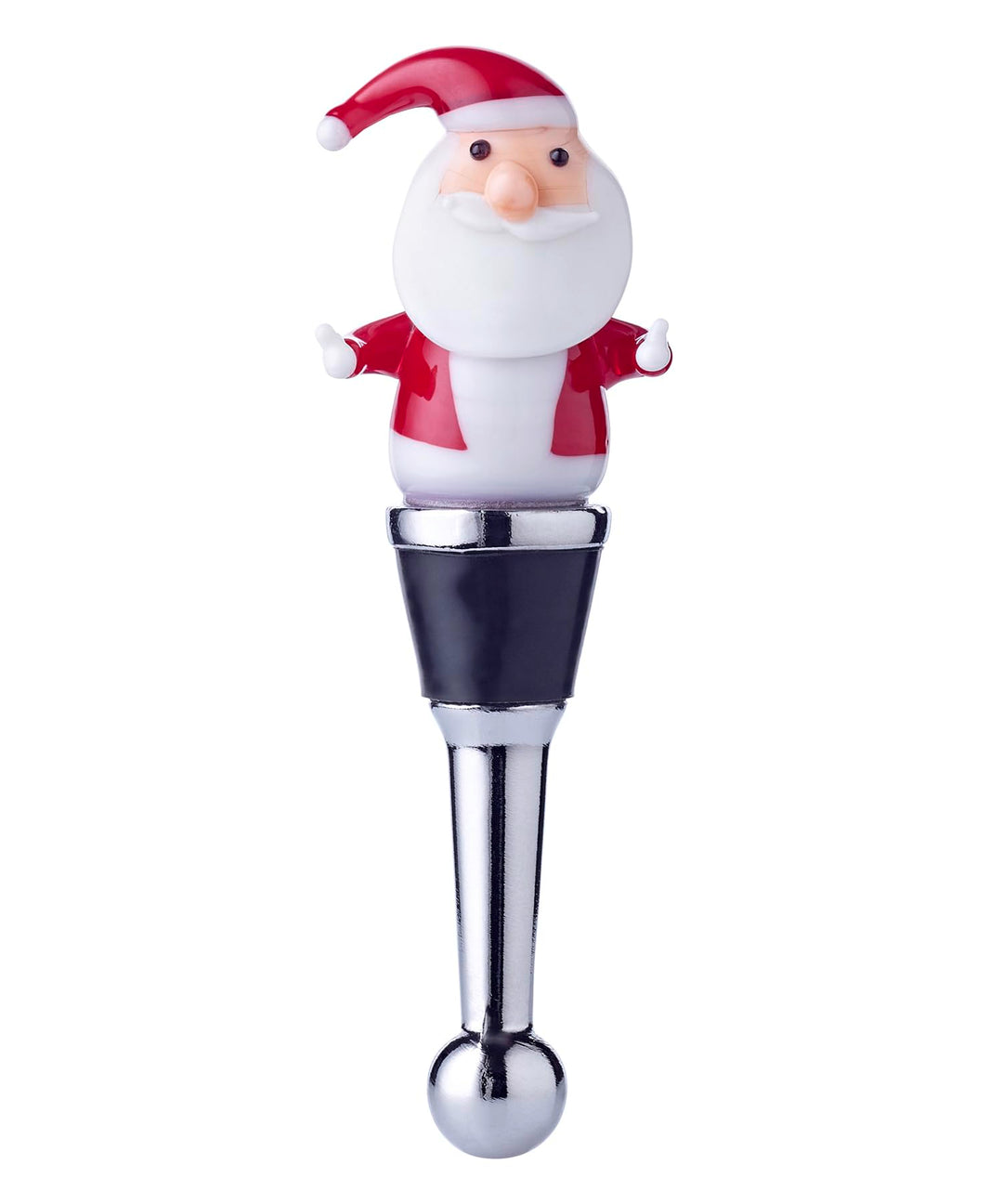 EDZARD Flaschenverschluss Santa, Höhe 11 cm, für Champagner, Wein und Sekt, Muranoglas-Art, Handarbe