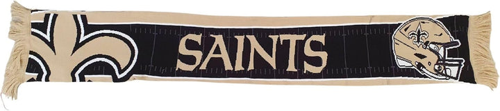 Great Branding NFL Jaquard Schal American Football Teamlogo Helm Fanschal Fransen Scarf-saints-black