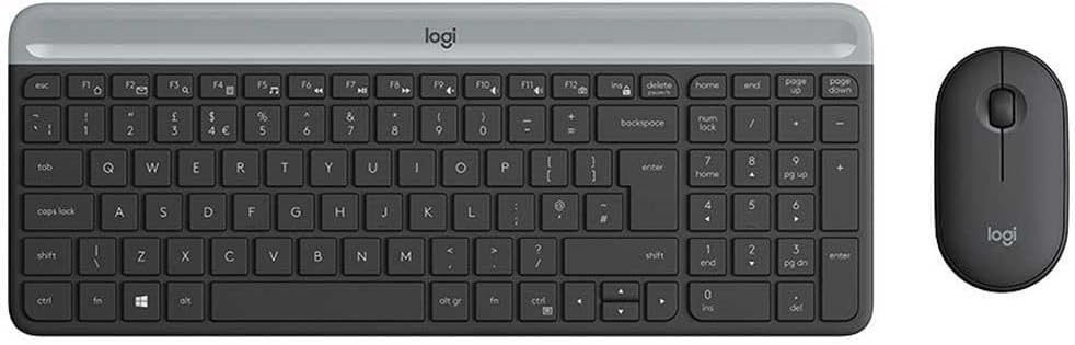 Logitech MK470 Slim Combo Kabelloses Tastatur-Maus-Set, 2.4 GHz Verbindung via Nano-USB-Empfänger, 1