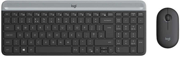 Logitech MK470 Slim Combo Kabelloses Tastatur-Maus-Set, 2.4 GHz Verbindung via Nano-USB-Empfänger, 1
