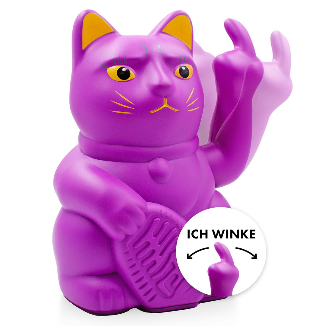 ANGRY CAT - Winkekatze Lucky CAT - Lustige winkende Katze - japanische Winkkatze mit Stinkefinger -