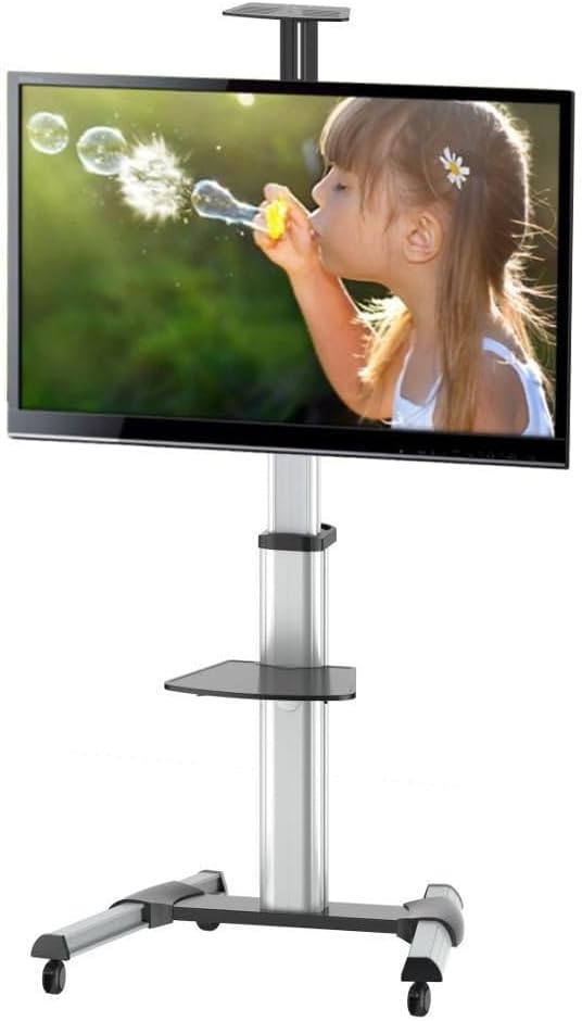 Techly Tv Cart Economy for 37-70 Black 37"-70" 2 mensole Silber, 37"-70" 2 mensole Silber