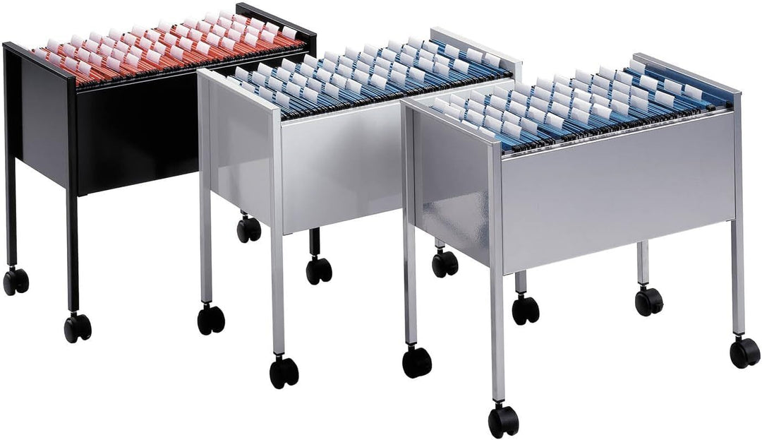 Durable Eco Hängemappenwagen 80 A4, silber, aus kratzfestem Stahl, 655 x 592 x 368 mm, 309523 Offen