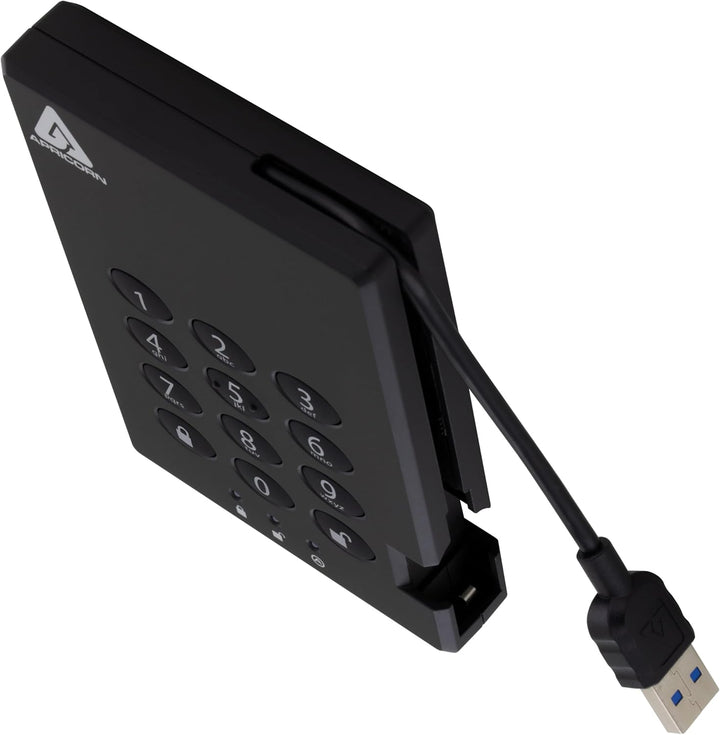 Apricorn 1 TB Aegis Schloss mit Zahlenkombination zum Verschlüsseln Einer USB 3.0 256-Bit AES XTS tr