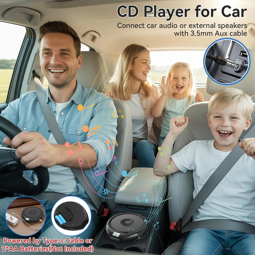 CD Player Tragbar: KOVCDVI Tragbarer CD-Player mit LCD-Display, Unterstützt CD-R/CD-RW/MP3-Wiedergab