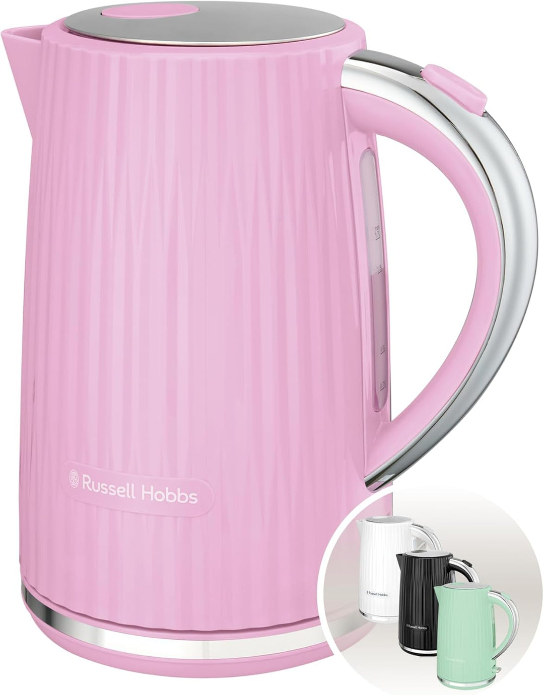 Russell Hobbs Wasserkocher (für heisses Wasser, Tee oder Kaffee, 1.7L, Deckelöffnung per Knopfdruck,