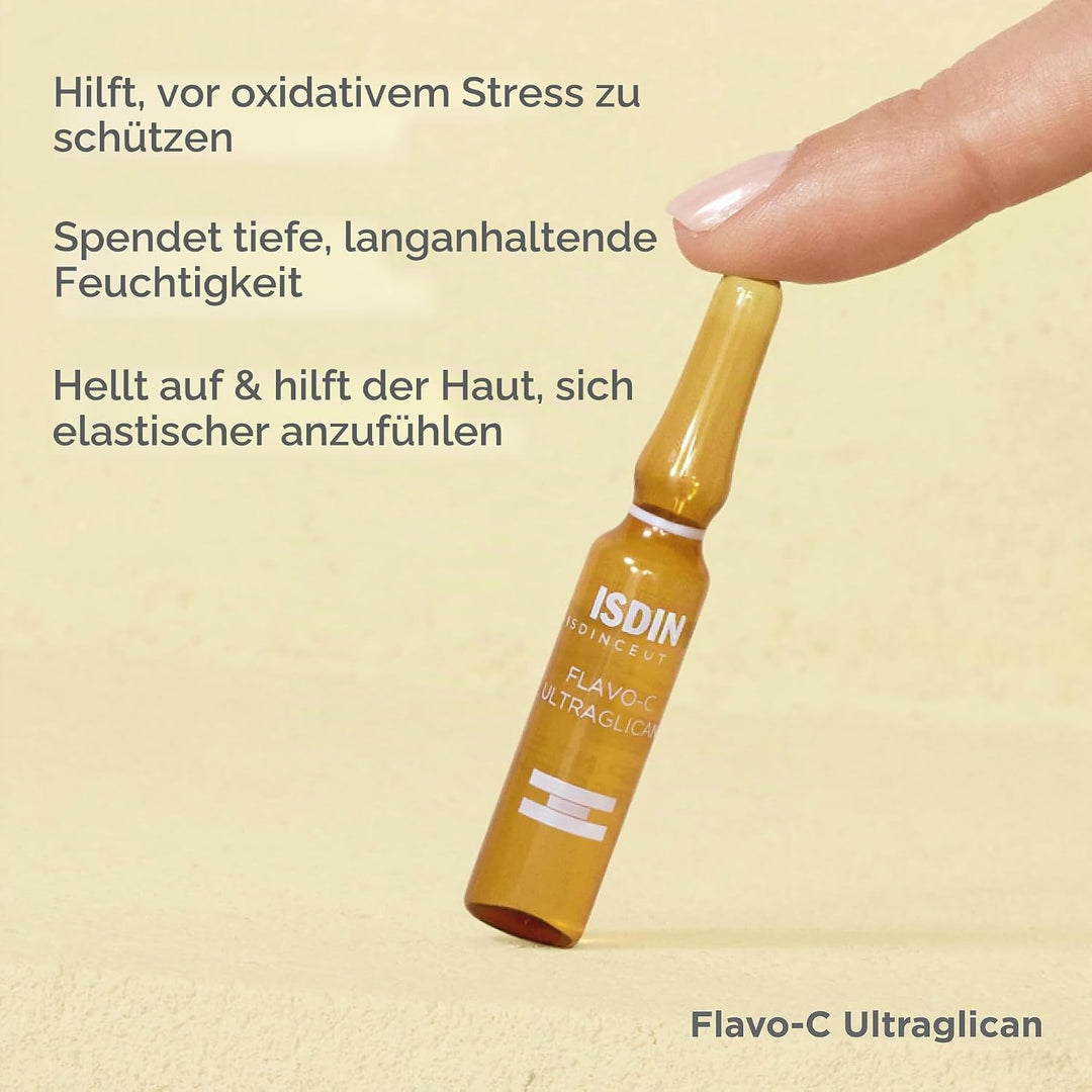 ISDIN Isdinceutics Flavo-C Ultraglican antioxidatives Tagespflege-Serum | Schützt die Haut vor Schäd