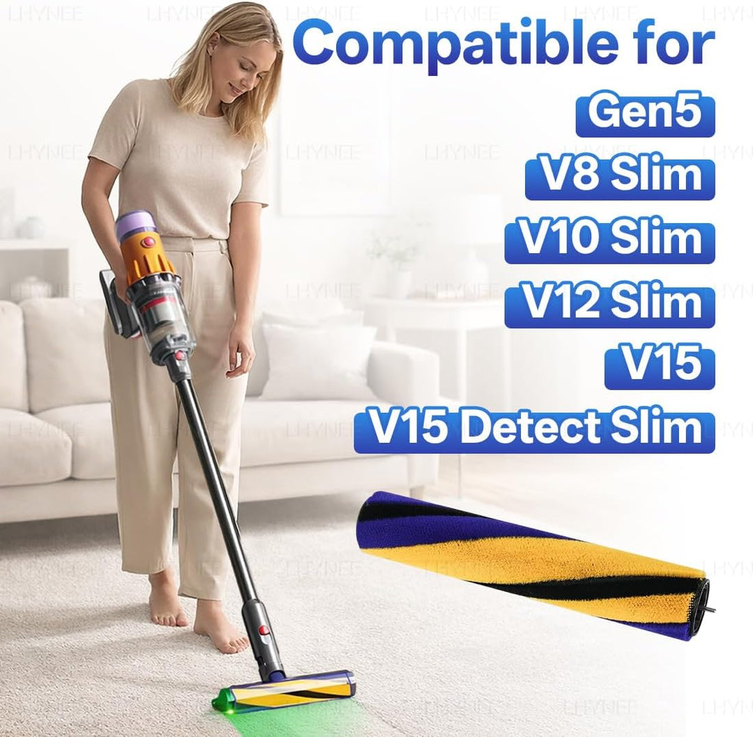 Ersatz-Bürstenrollen Kompatibel für Dyson Gen5/V15 und V15 Detect Slim /V12 Slim /V10 Slim/V8 Slim|F