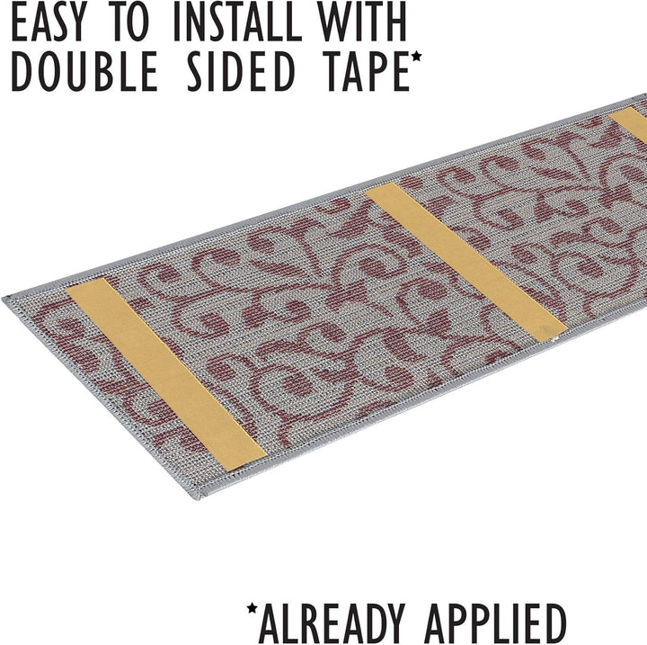 Sussexhome Leaves-Collection-Variation Modern Stair Treads 13-Pack rot Stair Treads 13-Pack Blätter