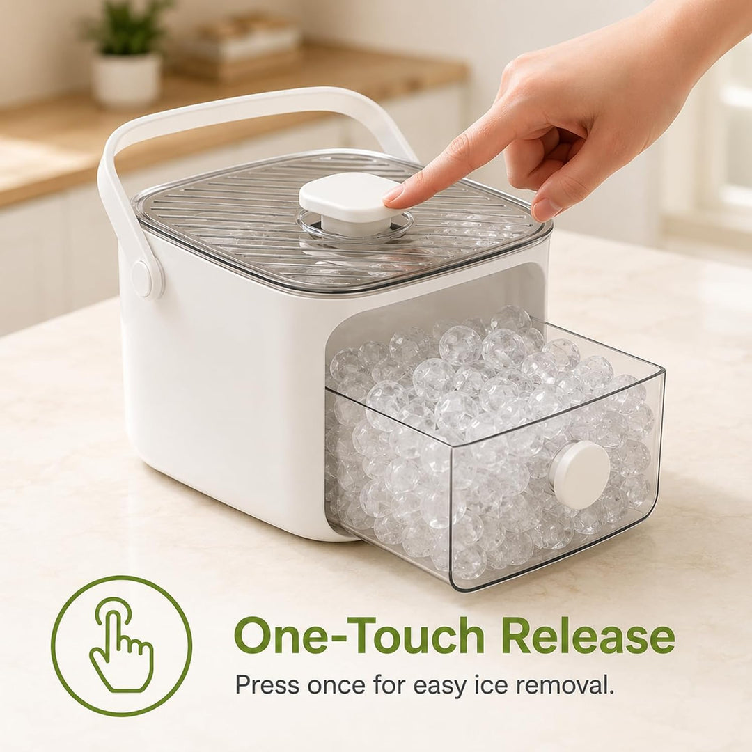 Klein Eiswürfelmaschine, Ice Cube Maker, 48 Stück Eiswürfel, einfaches Drücken, um das Eis zu lösen,