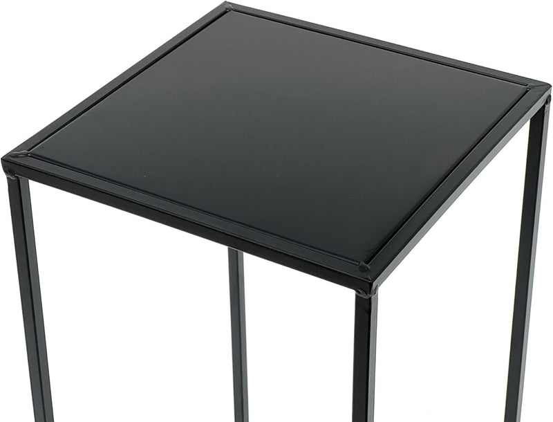 DanDiBo Blumenhocker Metall Schwarz Eckig 60-50 cm Blumenständer Beistelltisch 96312 Blumensäule Mod