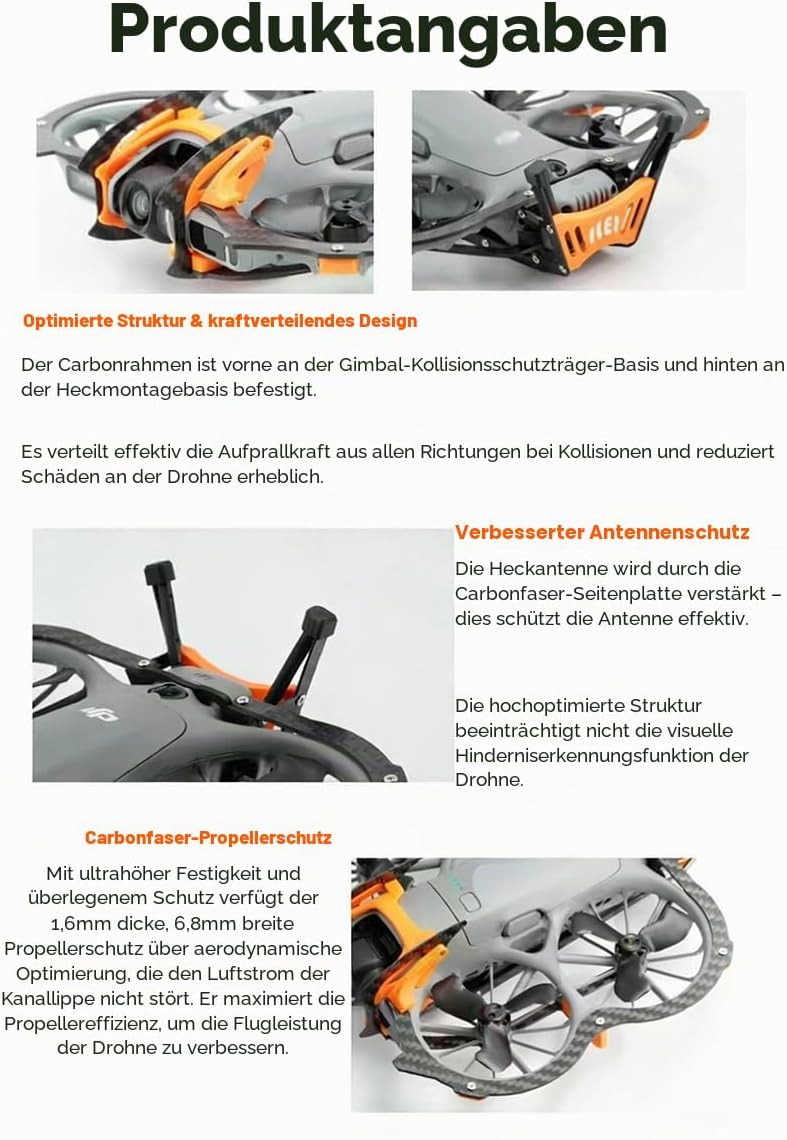 Carbon Fiber Armor Protection Kit Kompatibel mit DJI Neo 2 - Leichte, stossfeste Abdeckung mit Gimba