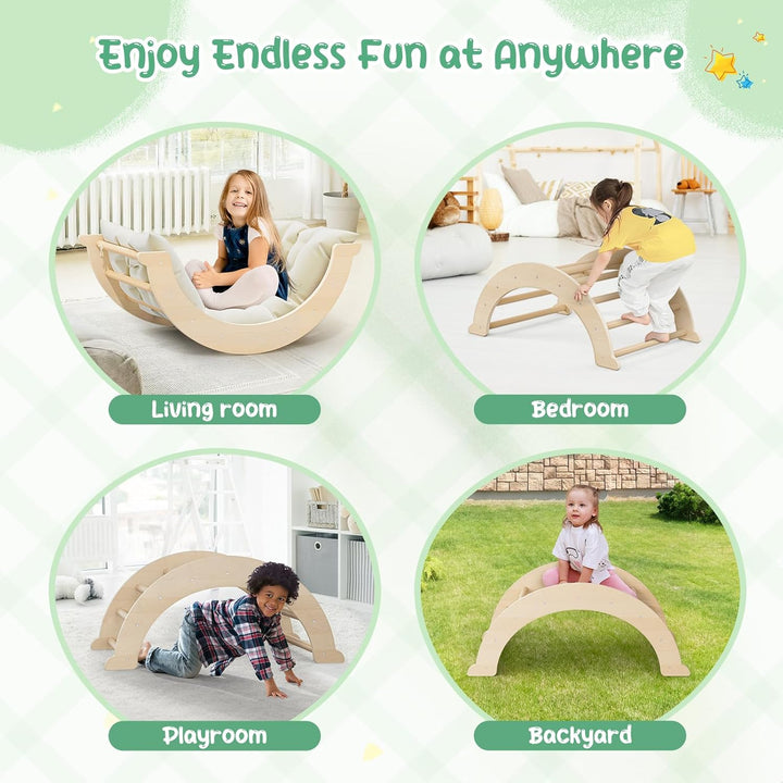 Kletterspielzeug für Kleinkinder, Kletterleitern aus Holz für Kinder, faltbares Klettergerüst für Ki