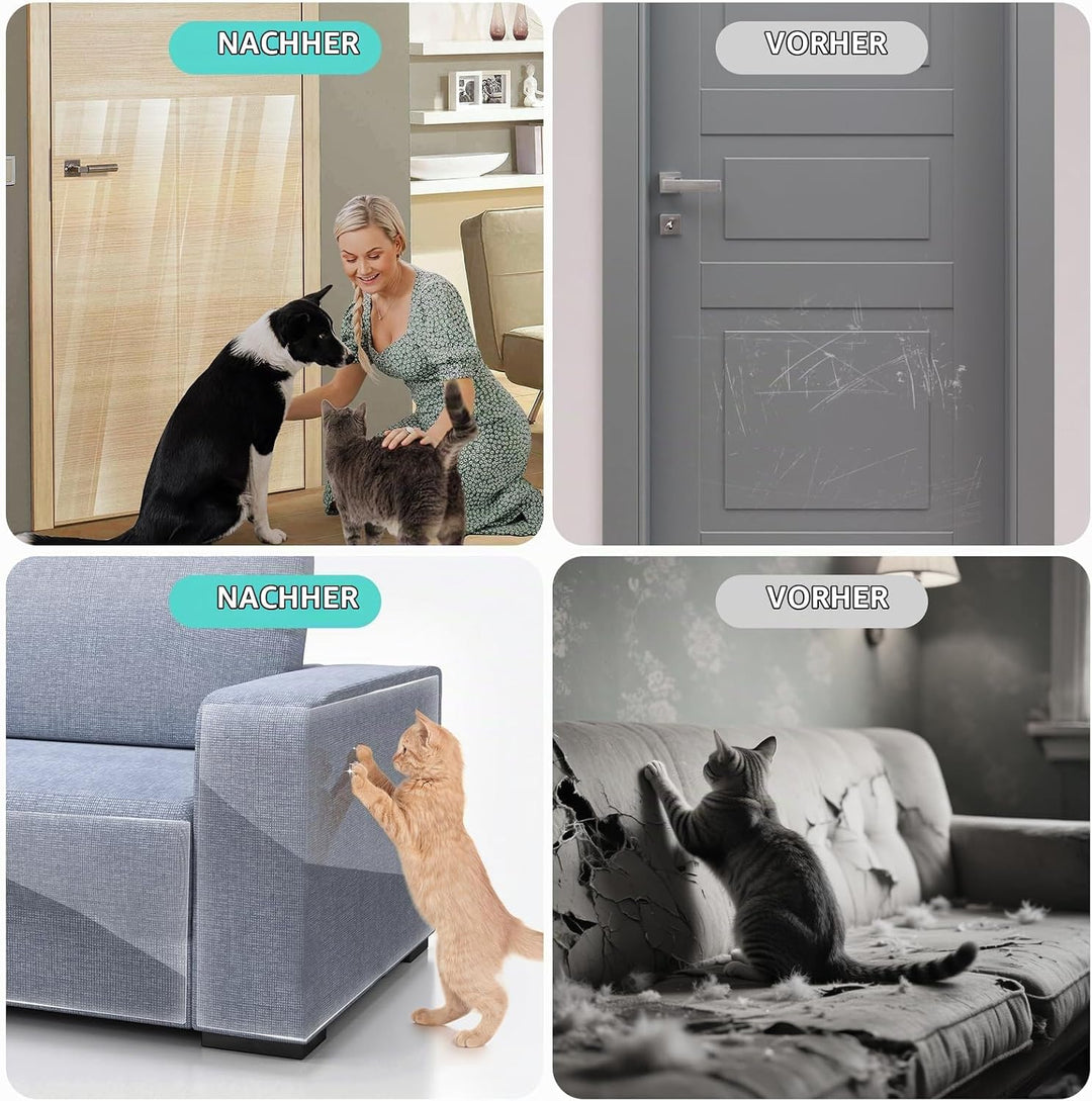 Uross Kratzschutz Sofa Katze, 5m x 43cm Katze Sofa Transparent Kratzschutzfolie Couch für Möbel von
