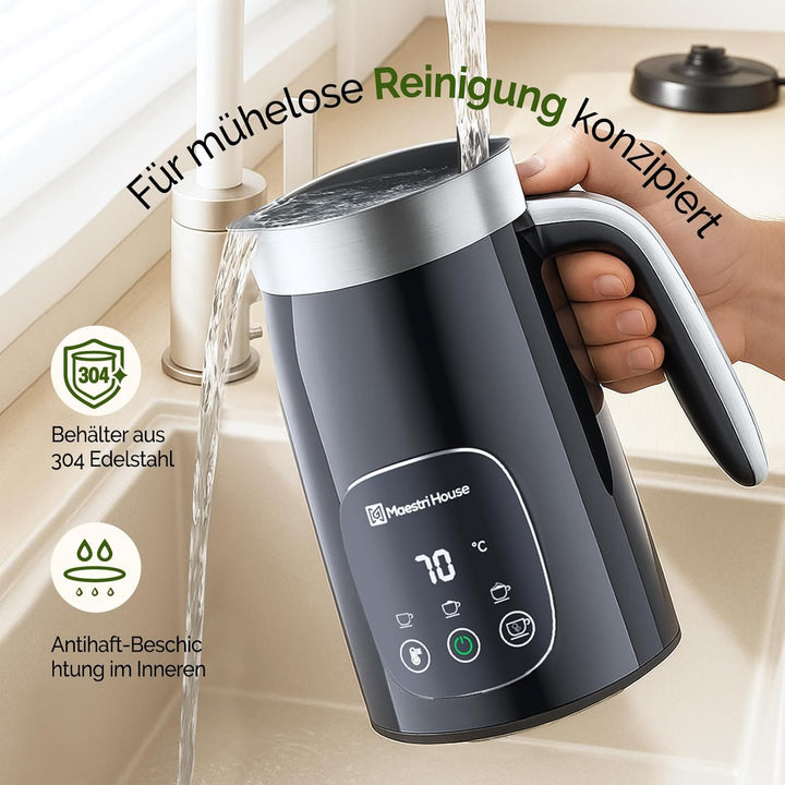 Maestri House Milchaufschäumer Elektrisch 4-in-1 14.1OZ/400ML Milchaufschäumer Smart-Touch-Steuerung