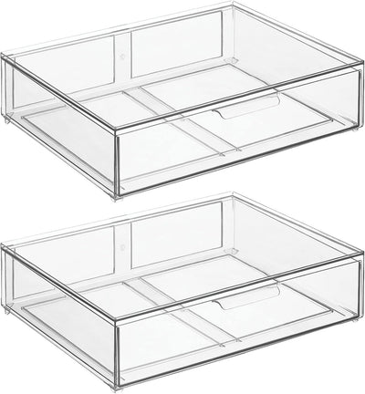 mDesign Kosmetikorganizer – stapelbare Schubladenbox aus Kunststoff – praktische Box zur Aufbewahrun