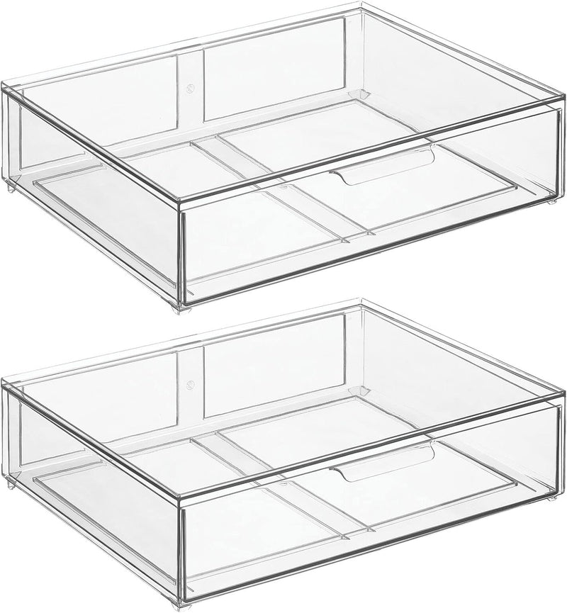 mDesign Kosmetikorganizer – stapelbare Schubladenbox aus Kunststoff – praktische Box zur Aufbewahrun