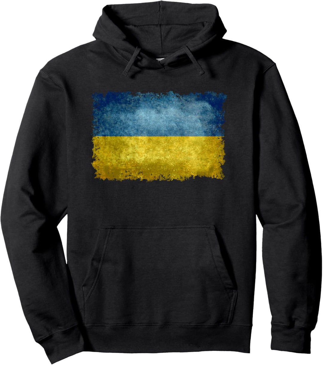 Ukrainische Flagge der Ukraine Grunge Style Pullover Hoodie
