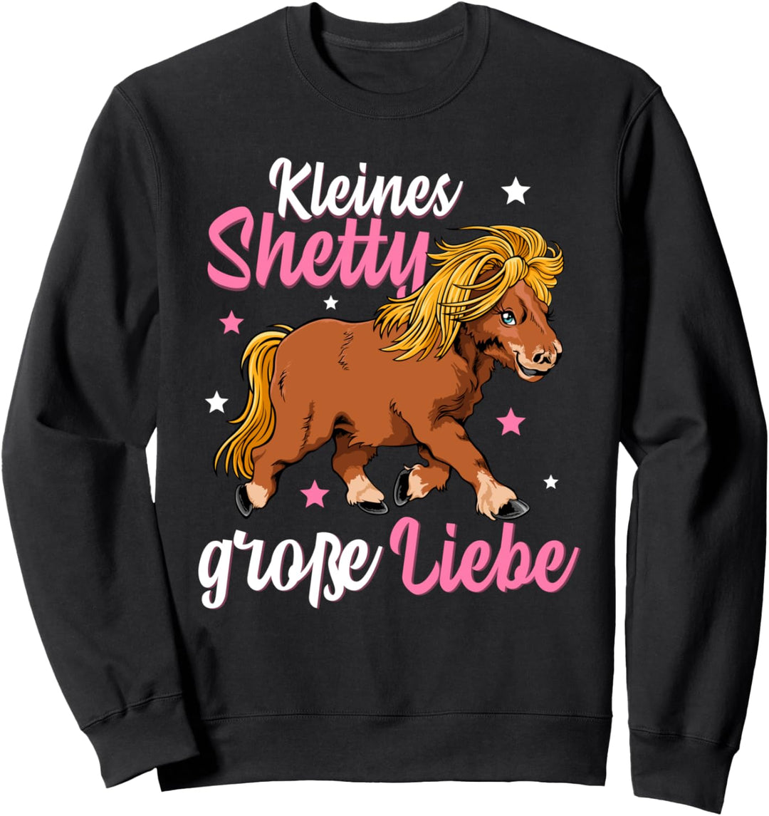 Kleines Shetty Grosse Liebe Reiterin Pferd Pony Reiten Sweatshirt