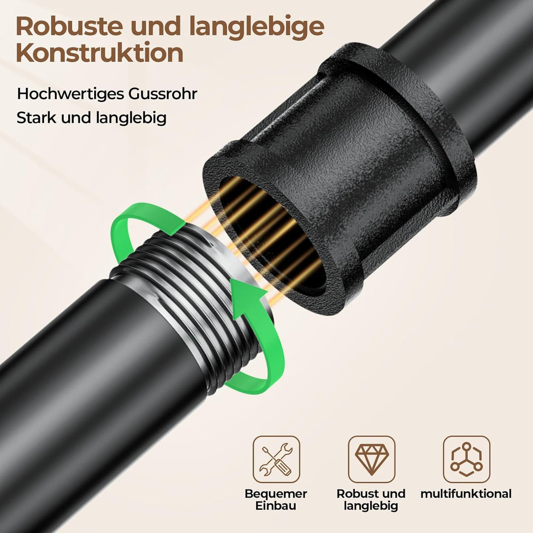 Mavivegue 150 cm Kleiderstange Wand, Industrieller Rohr-Kleiderständer zur Wandmontage, Garderobenst