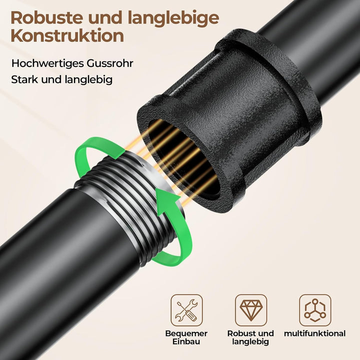 Mavivegue 150 cm Kleiderstange Wand, Industrieller Rohr-Kleiderständer zur Wandmontage, Garderobenst