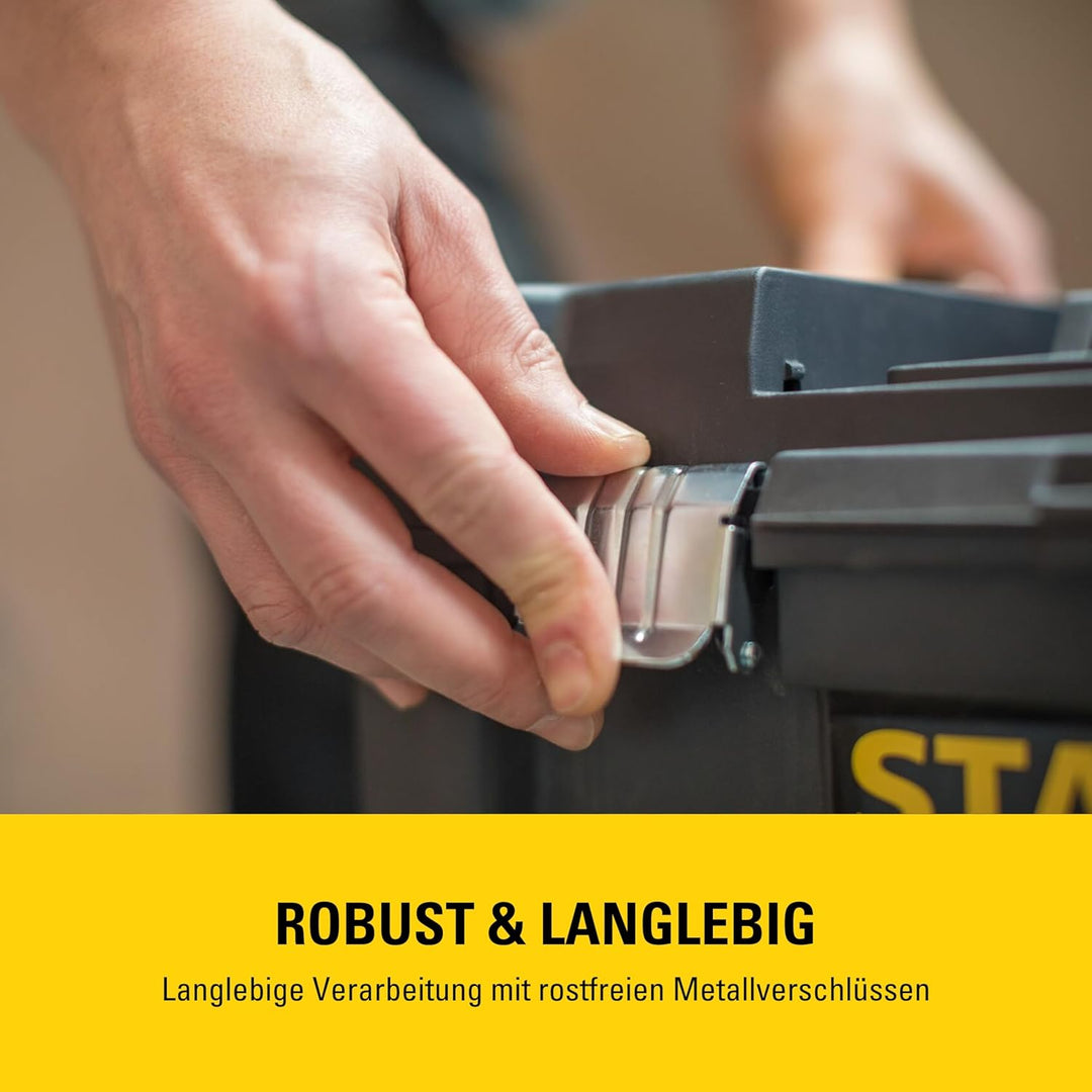 Stanley STST1-80151 Essential Rollende Werkstatt, Belastbarkeit bis zu 20 kg, Metallverschlüsse, Org
