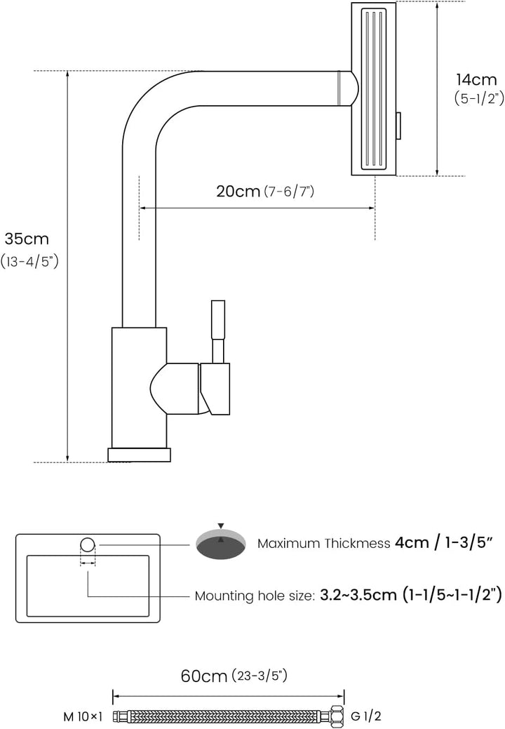 APPASO Wasserhahn Küche Schwarz Wasserfall, Hochdruck Küchenarmatur Schwarz, Küchenarmatur Ausziehba