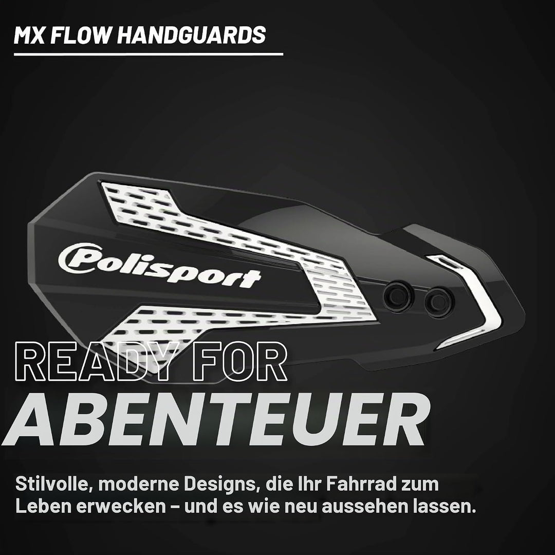 POLISPORT 8308200007 - Handprotektoren MX FLOW 1 MX-Style Befestigungspunkt aus Kunststoff inklusive