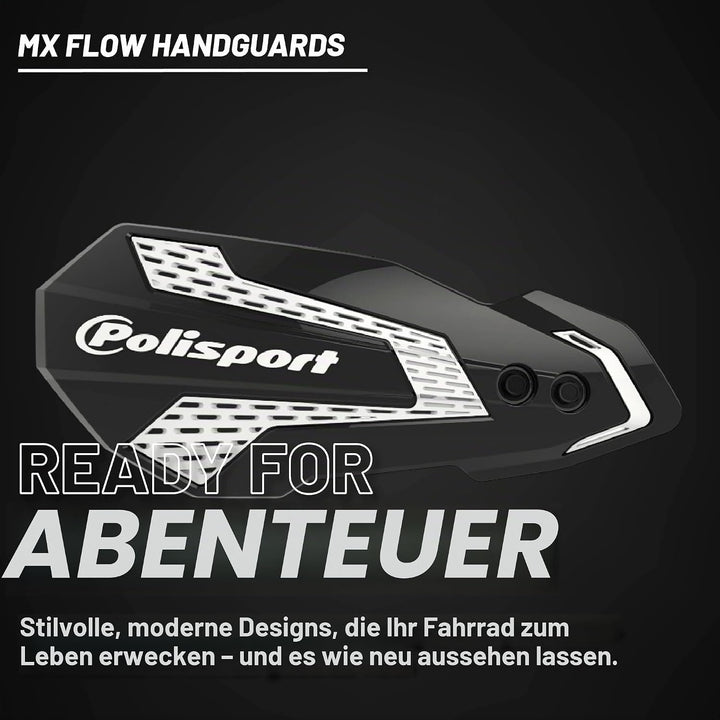 POLISPORT 8308200007 - Handprotektoren MX FLOW 1 MX-Style Befestigungspunkt aus Kunststoff inklusive