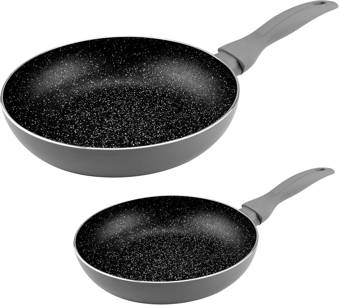Pfannenset Induktion - 20+28 cm - Beschichtete Pfannen Set für alle Herdarten, auch induktionsherd -