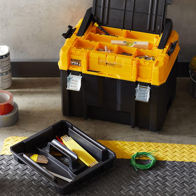 Dewalt T STAK VII Tiefe Werkzeugbox DWST83343-1 (grossvolumige Box, Schutzklasse IP54, Metallschlies