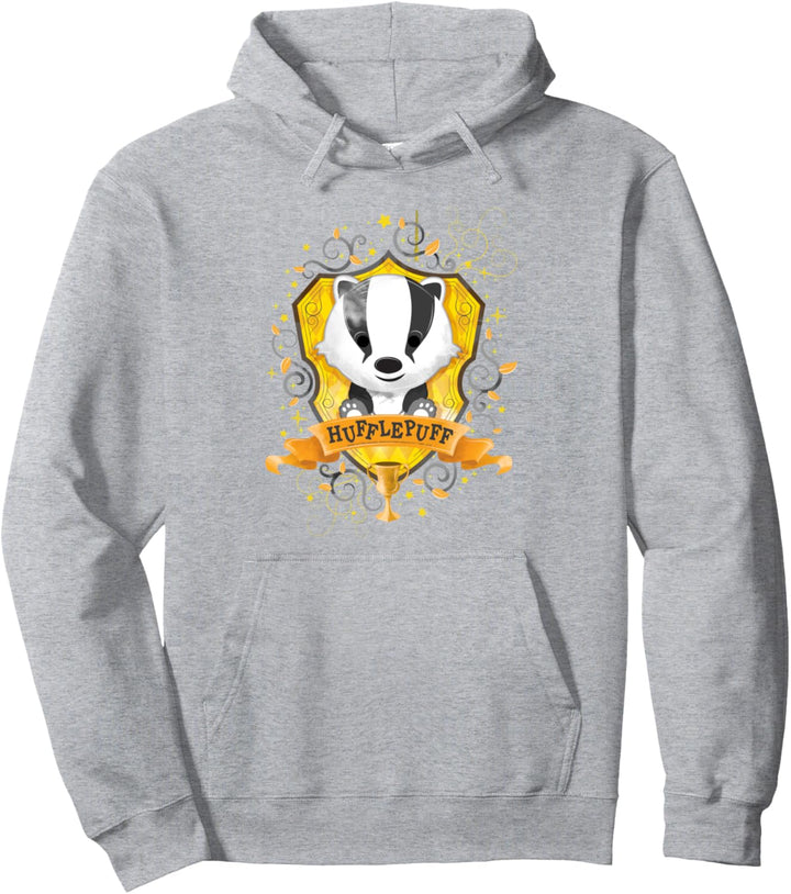 Harry Potter Watercolor Hufflepuff Crest Pullover Hoodie