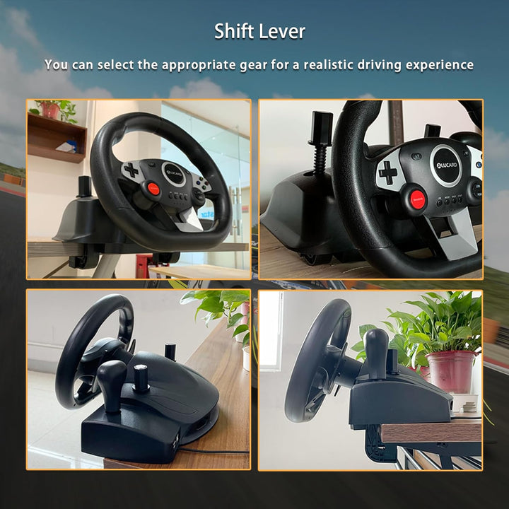 VooFun Racing Wheel, Gaming Lenkrad Kompatibel für PC/ PS4/ Switch/ PS3/ Xbox One/Xbox 360, PC Lenkr