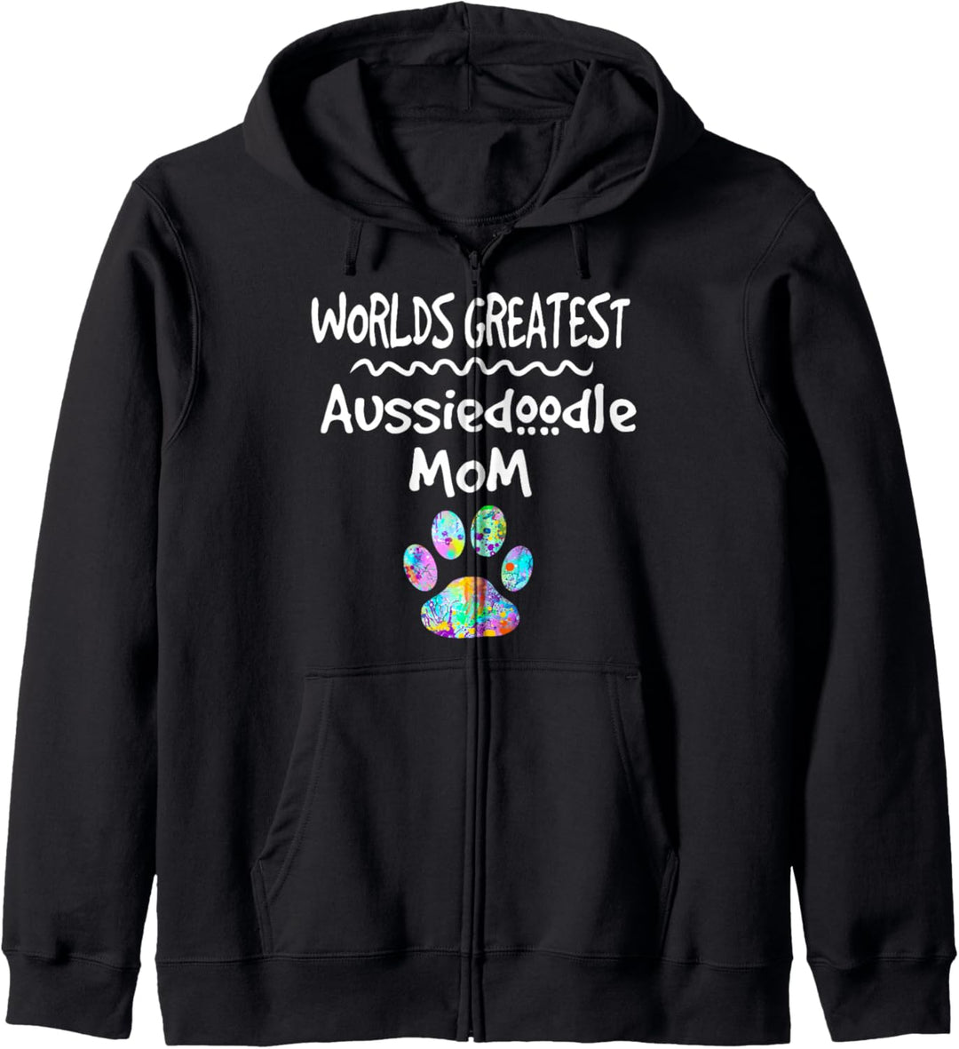 Worlds Greatest Aussiedoodle Hunde-Mutter, niedlicher Pfotenabdruck Kapuzenjacke