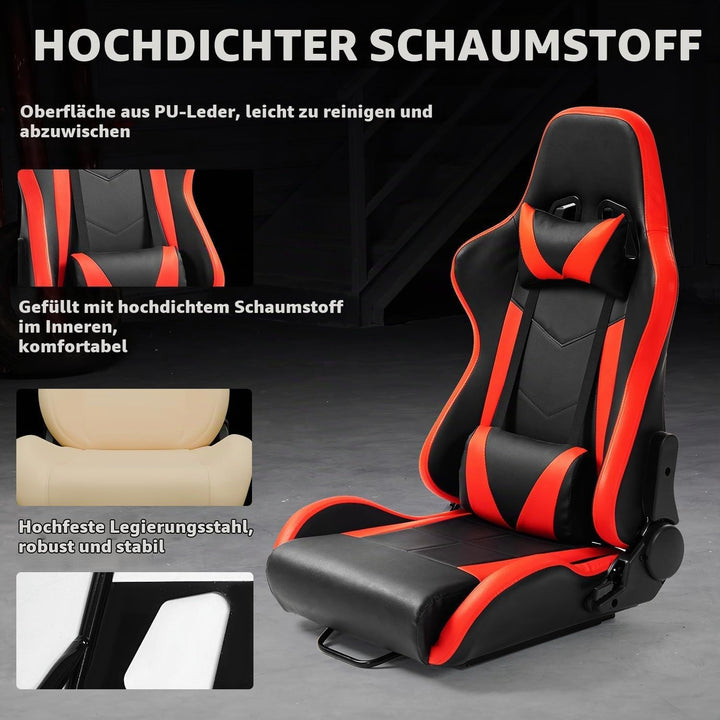 Dardoo Racing Gaming Bucket Seat mit verstellbaren Doppel Slide Adapt Racing Simulator Cockpit Drivi