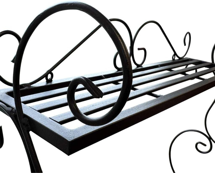 DanDiBo Kräuterregal Kücheregal Balkonregal Wand Metall Schwarz Sebino 50 cm Wandregal Blumenregal P