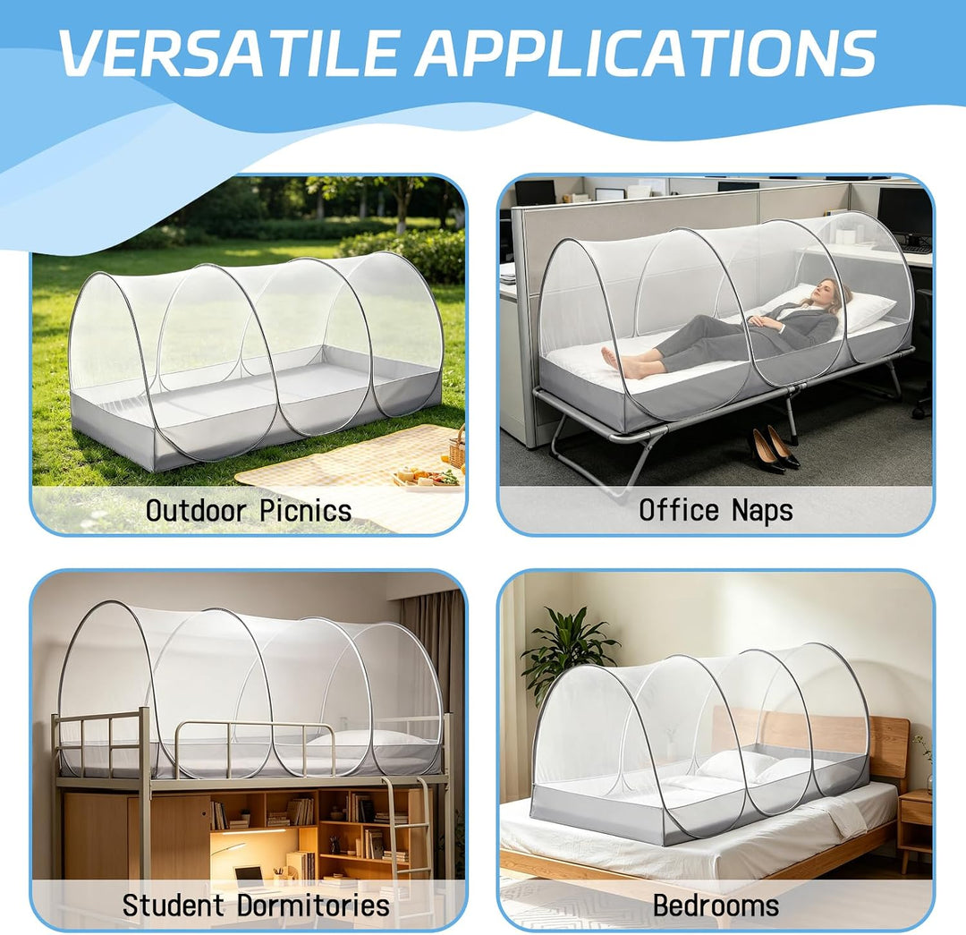 LIROPAU Moskitonetz Pop Up 190x90x90cm, Tragbares Campingzelt mit Reissverschluss für Zuhause, Reise