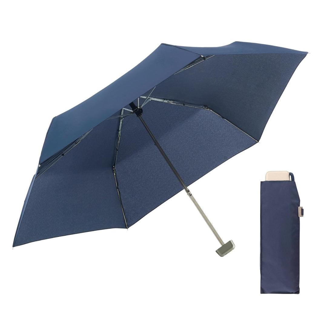 Doppler Regenschirm Traveler Slim in Navy I Flacher Schirm klein & kompakt I Taschenregenschirm I Le