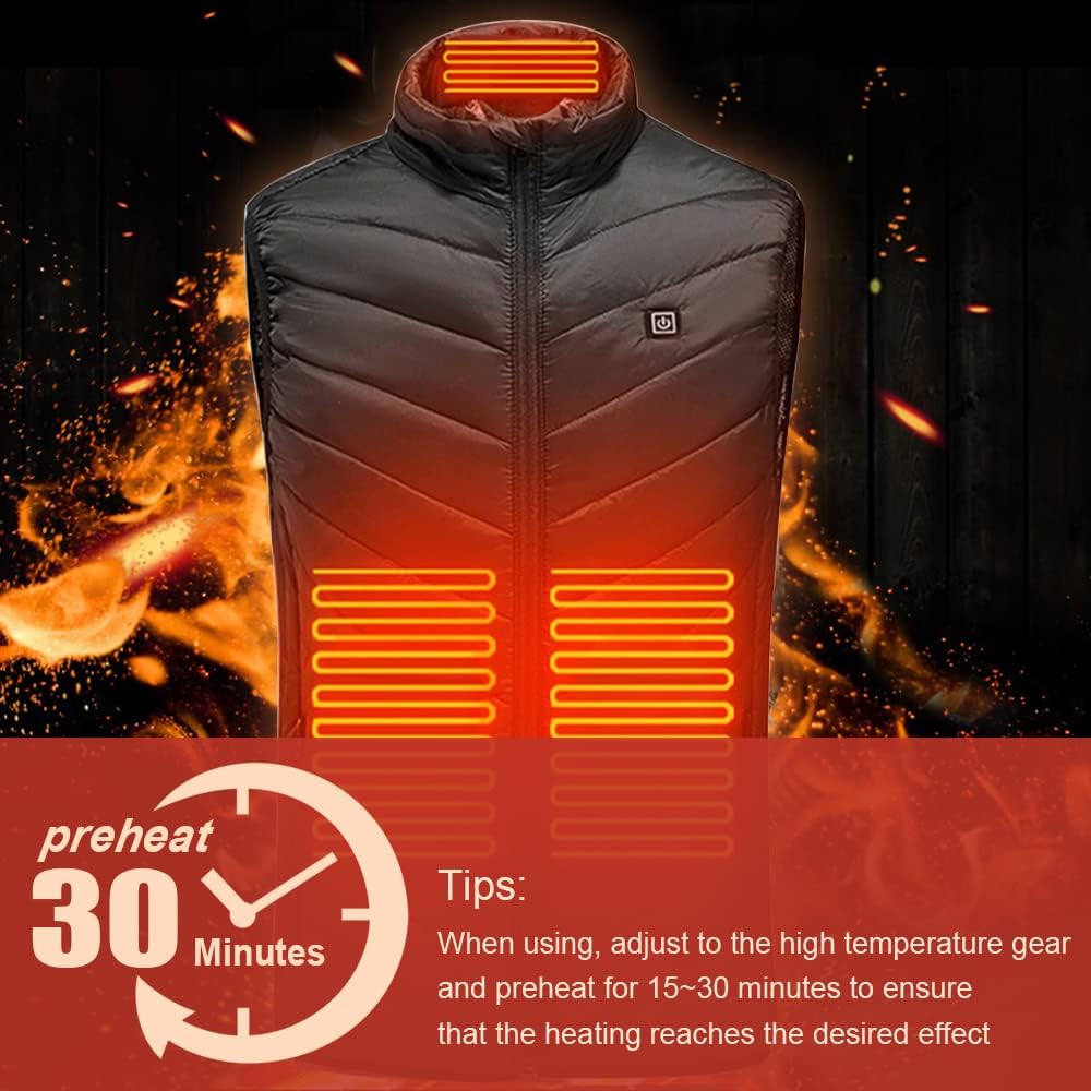 Beheizte Weste USB, Beheizbare Jacke Herren Damen, Heizweste Winter Weste Elektrische Warme mit 3 Te