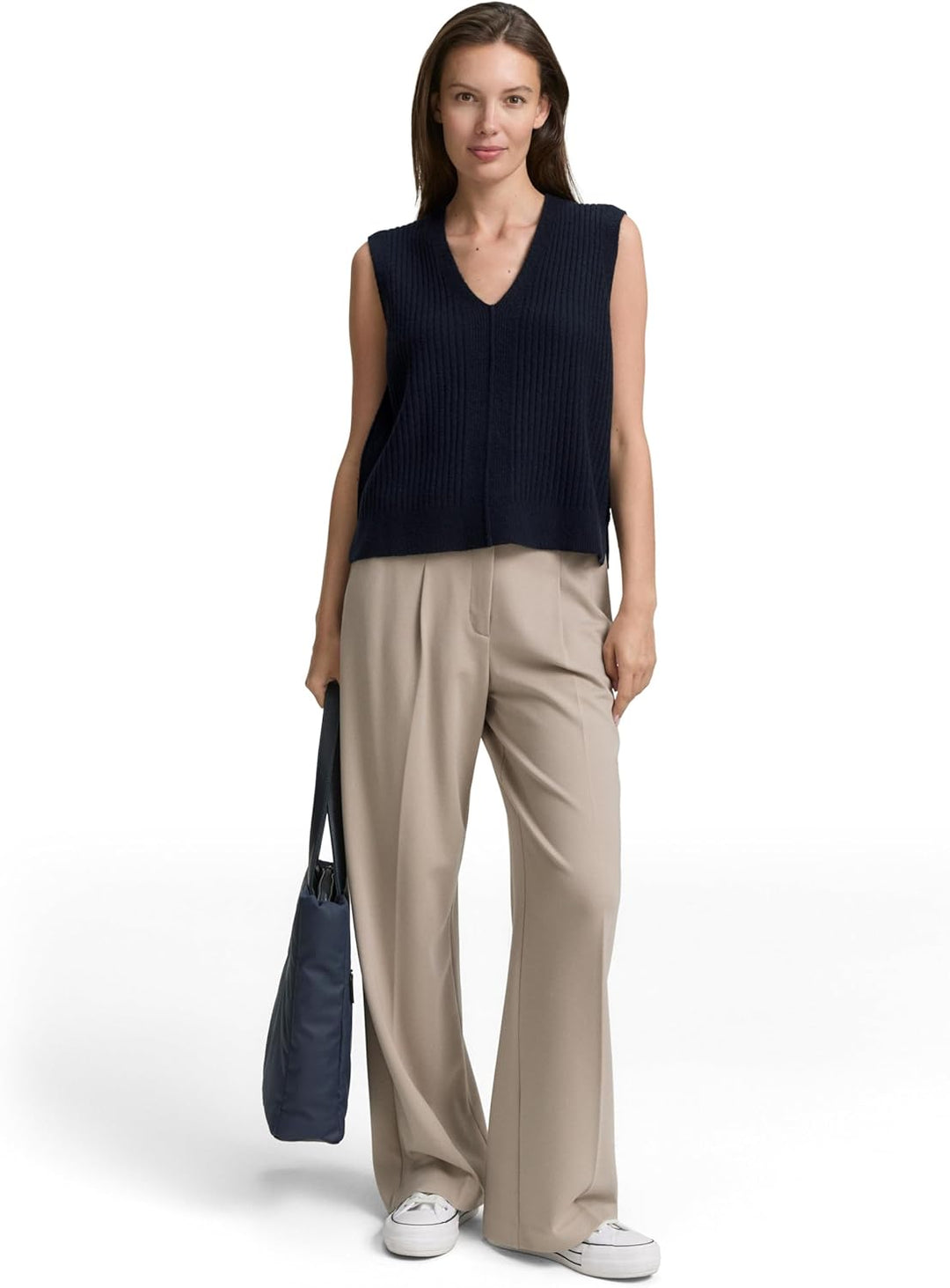 TOM TAILOR Damen RIPP Pullunder mit V-Ausschnitt XXS 11019 - Lunar Eclipse, XXS 11019 - Lunar Eclips