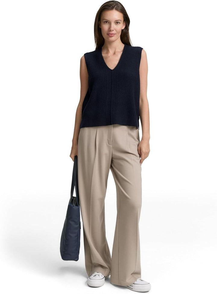 TOM TAILOR Damen RIPP Pullunder mit V-Ausschnitt XXS 11019 - Lunar Eclipse, XXS 11019 - Lunar Eclips