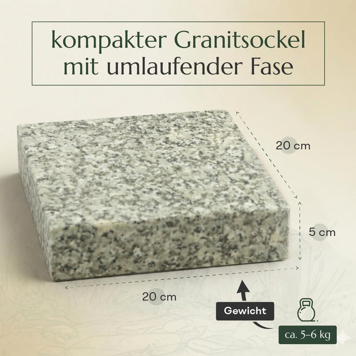 designgrab Lampen- und Vasensockel 20x20x5 cm, poliert, wetterfest, Lampen- und Vasensockel (Schlesi