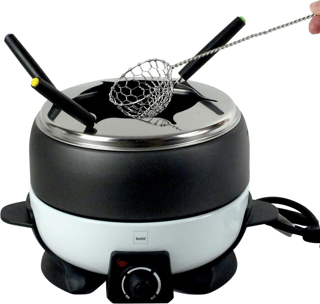 kela Fondue Siebe Set 4 Stück Tamis, Edelstahl Fonduesieb 22,5 cm, Edelstahl 18/10, Hot Pot Zubehör,