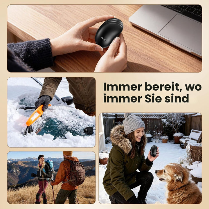 Handwärmer Elektrisch, 2er Set Elektrische Handwärmer Magnetisch 6000mAh, 3 Heizstufen bis 57°C,Gesc