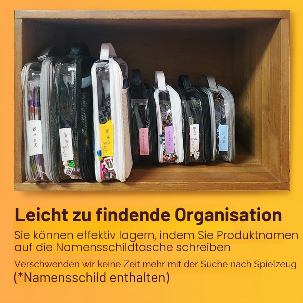 holay 4er-Packung PVC mit Reissverschluss Blocks Set, Spielzeug, Ton, Brettspiel Aufbewahrung Organi