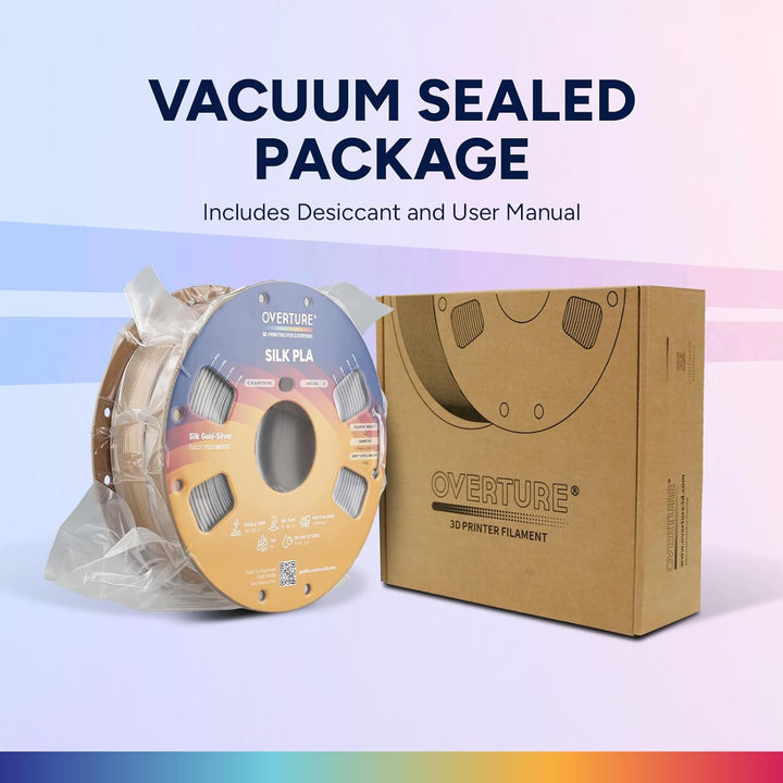 OVERTURE Silk PLA Zweifarbig Filament 1.75mm für 3D Drucker, 1kg Spule (2.2lbs), Massgenauigkeit +/-