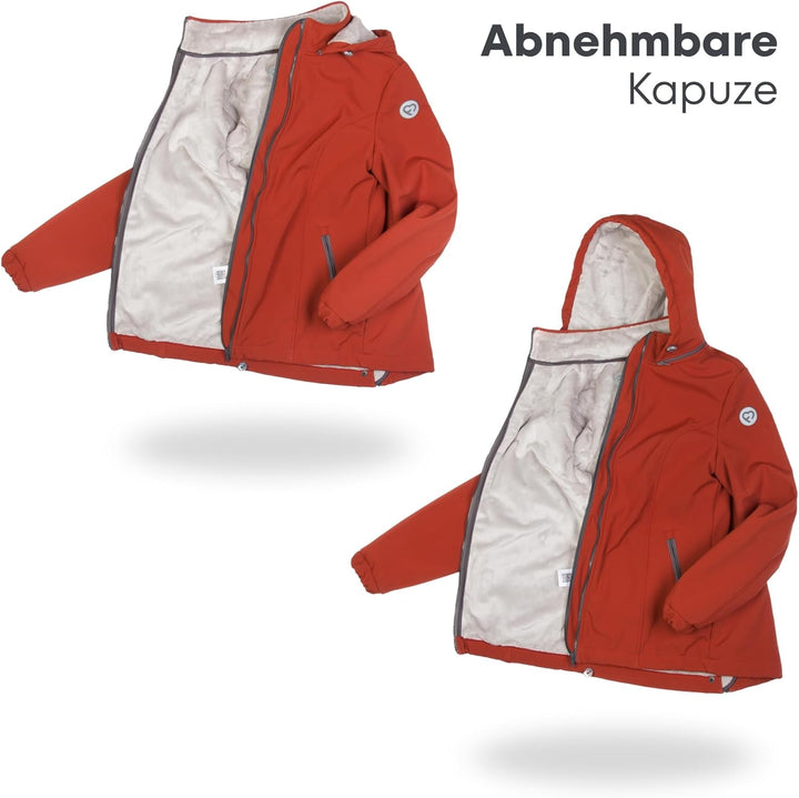 fun2bemum Aurora 5in1 Winter Jacke, Umstandsjacke mit Einsatz, Softshell Tragejacke mit Teddyfutter