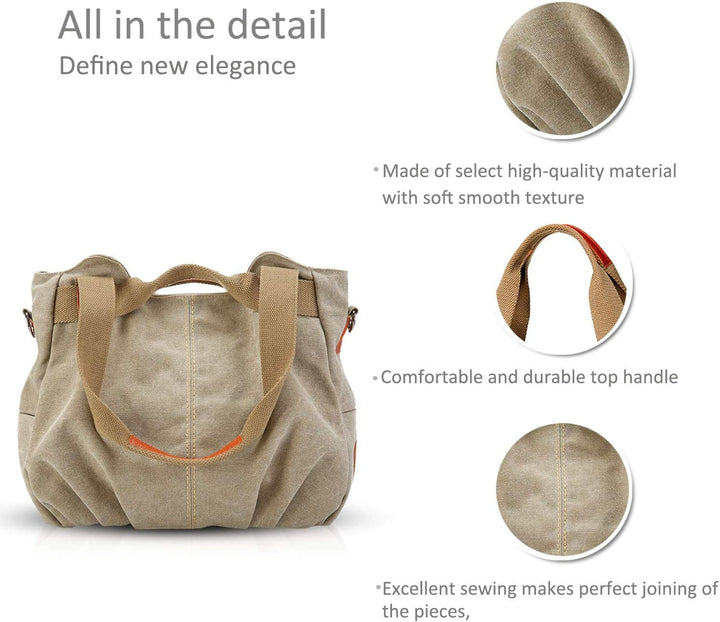 NICOLE &amp; DORIS Canvas Tasche Damen Tragetaschen für Damen Schultertaschen Umhängetasche Leinwand Han
