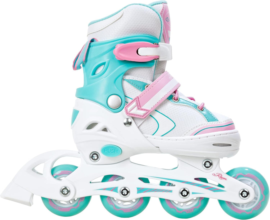 RAVEN 3in1 Inline Skates Triskates Rollschuhe Inliner für Kinder Mädchen verstellbar 34-37 (21,5cm-2